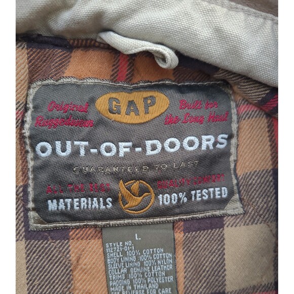 Vtg GAP Flannel Lined Barn Coat Chore Jacket  Y2k Out of Doors - Picture 5 of 13